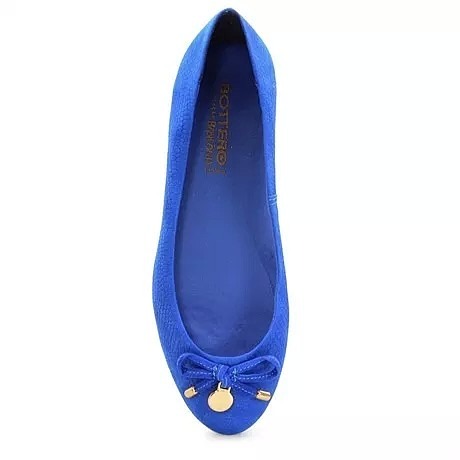 Sapatilha Bottero Azul Em Couro Macia Confortavel (original) - R$ 60,00 em Mercado Livre