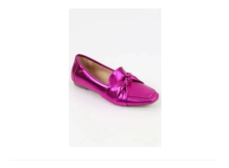 SHOP BEAUTIES | Sapatilha Metalizada Pink Sapato Baixo Feminina - R$ 119,99