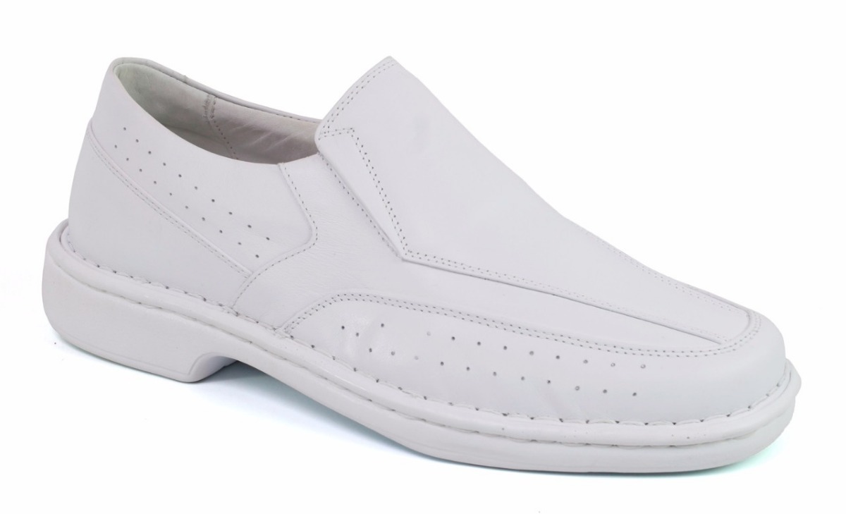 sapato de couro branco masculino