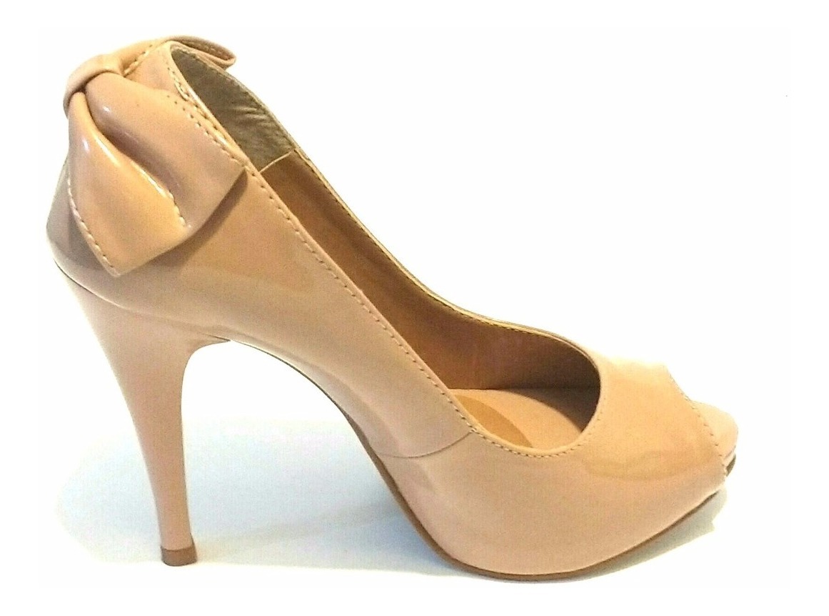 Sapato social feminino scarpins nude salto alto fino - R 