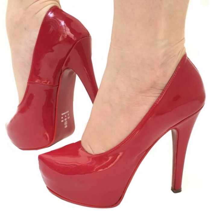sapato feminino vermelho salto alto