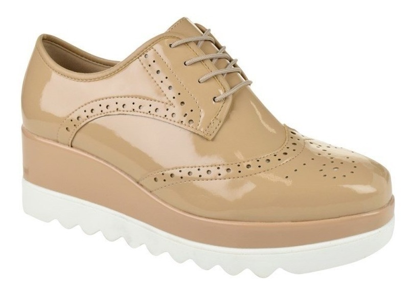 Sapato Oxford Brogue Feminino Metalizado Moleca - R$ 299,00 em Mercado Livre