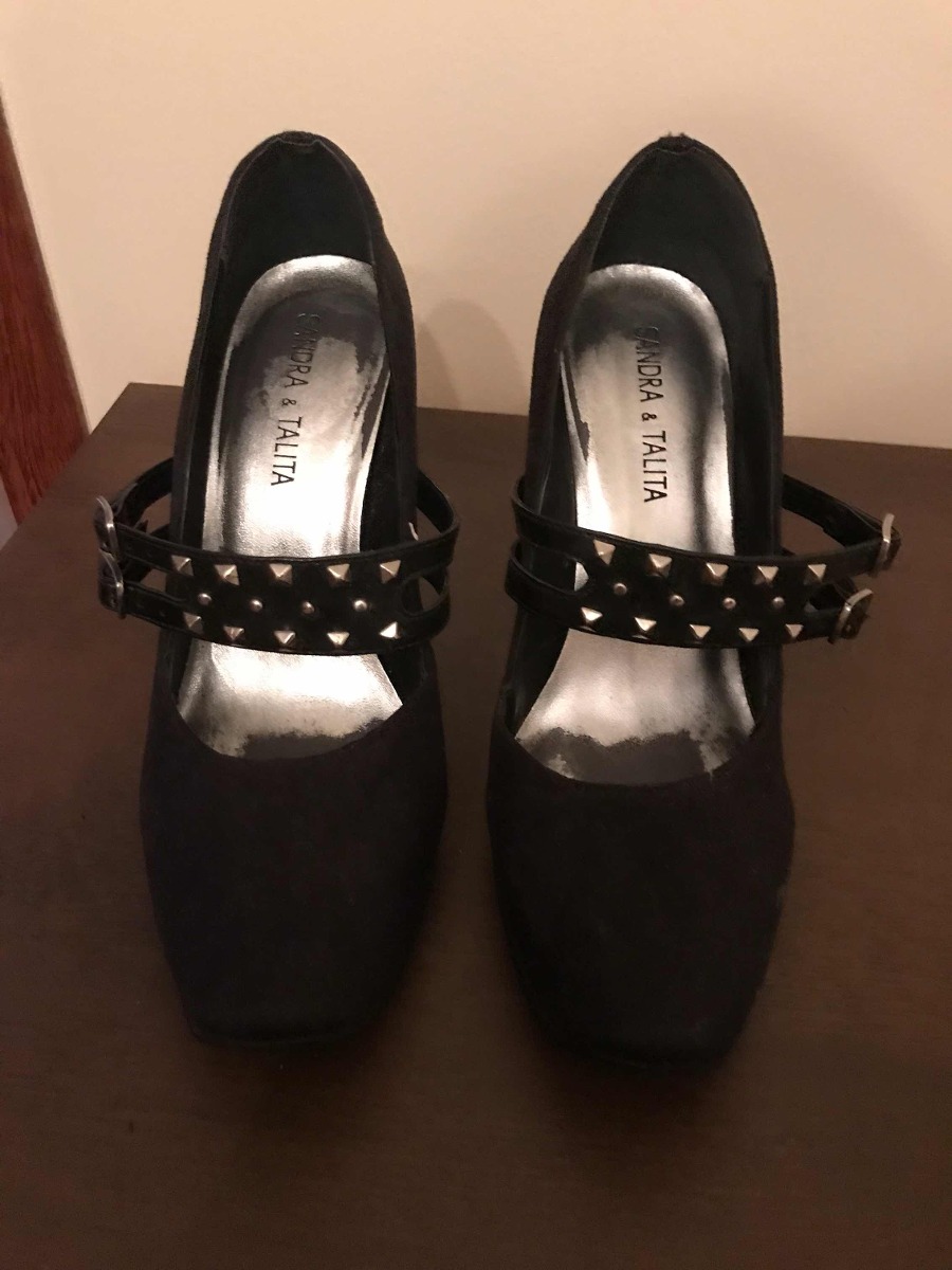 sapato preto com fivela feminino