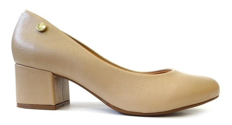 Sapato Salto Grosso 1258.100 - Vizzano (67) - Bege Fosco - R$ 121,88 em Mercado Livre