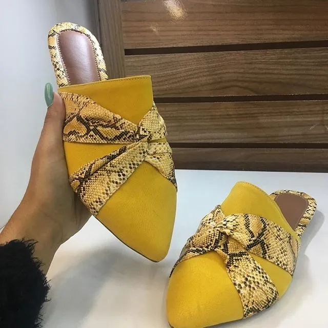 JÚ OLIVEIRA | Sapato Sapatilha Mule Mullet Laço Rasteirinha Animal Print - R$ 49,00