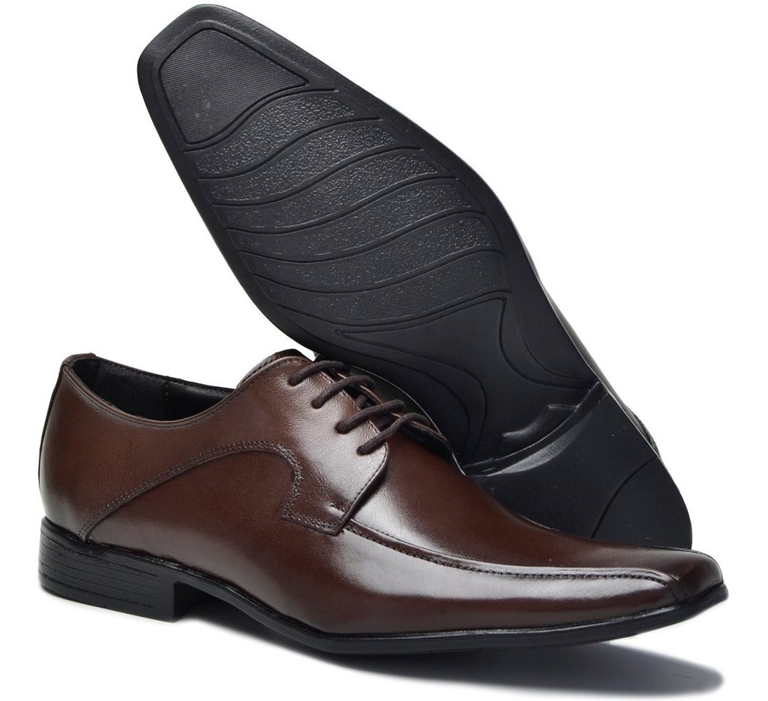 Sapato Social Masculino Couro Bico Fino Estilo Italiano - R$ 120,99 em Mercado Livre