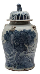 Sarreid 40138 Lidded Ceramic Vessel White