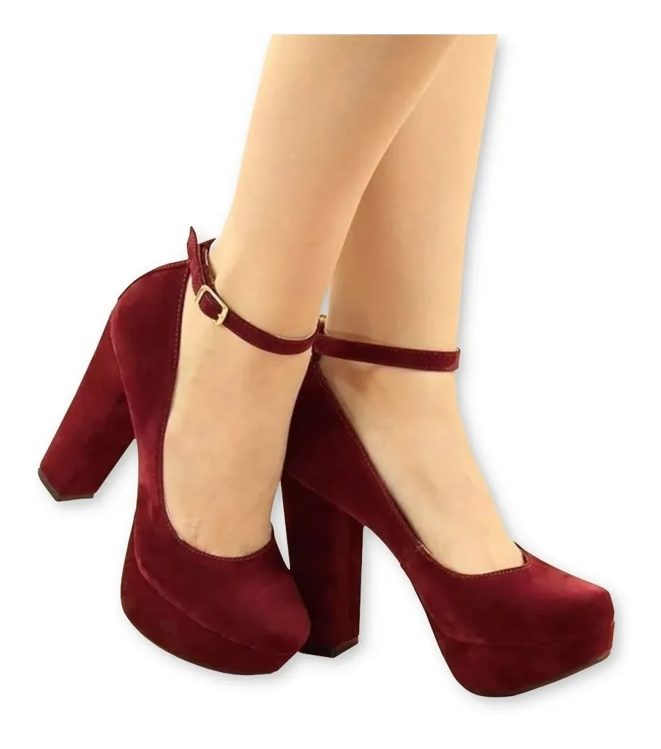 scarpin meia pata vinho