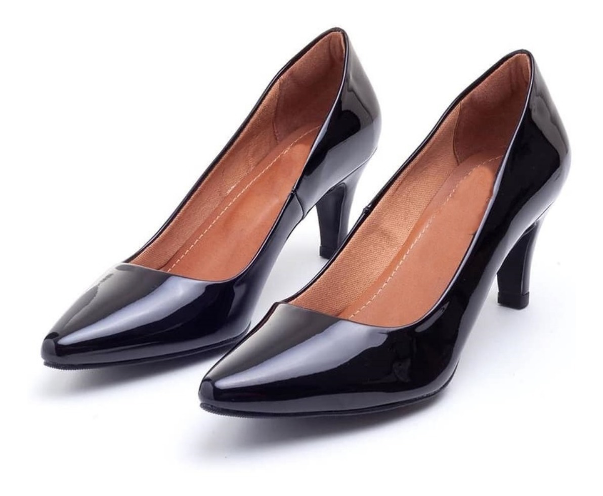 Scarpin Salto Médio 6,5 Cm Clássico Bico Fino Social 2020 - R$ 58,00 em Mercado Livre