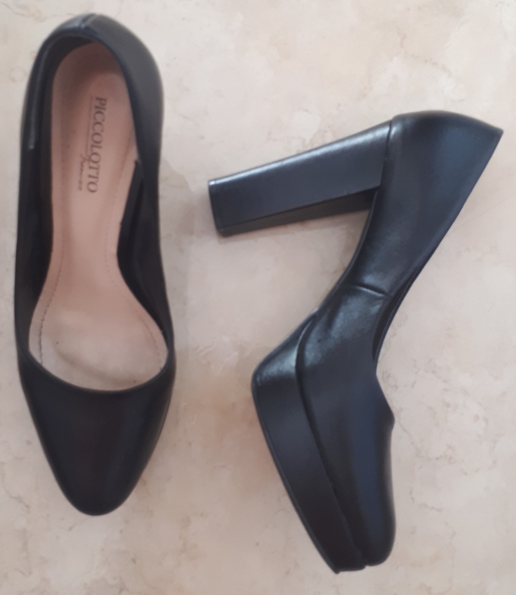 Scarpin Salto Quadrado E Bico Redondo Picolotto - R$ 75,00 em Mercado Livre