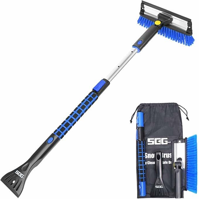 SEG Direct Cepillo de Nieve para Auto con Rascador de Hielo y Mango Extensible