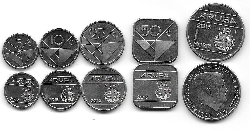 Serie De 5 Monedas Aruba Año 2017 Sin Circular 292 22 En Mercado Cargando Zoom