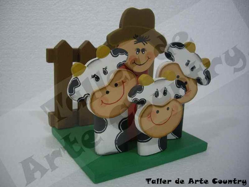 Servilletero granjero vacas arte country 28.800 en mercado libre Vacas en mdf