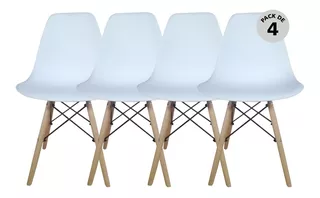 Set De 4 Sillas Modernas Eames Begônia