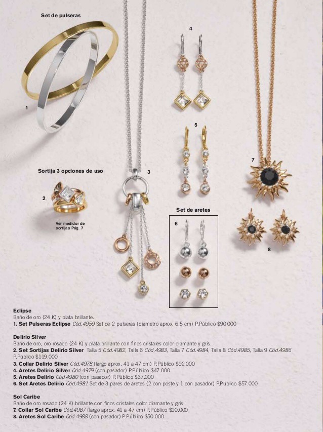 Set De Pulseras Eclipse Yanbal Baño De Oro Y Plata - $ 599.00 en