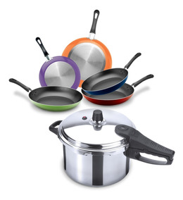 ~! TEFAL Duetto Acero Inoxidable Cookware Set 7 Pcs Ollas de cocina de tapa de vidrio ~