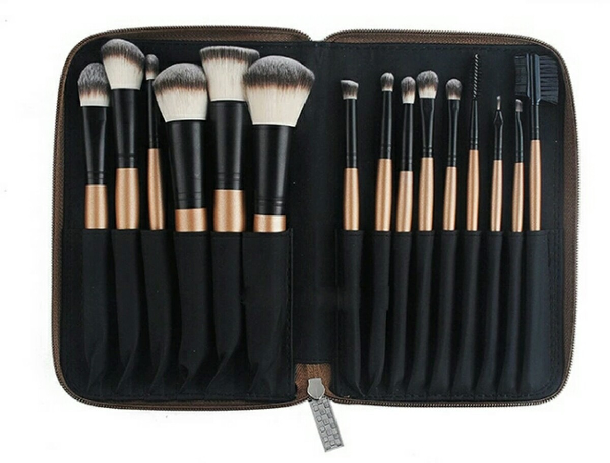 set kit brochas para maquillaje 15 pz con estuche 780 barth and body works