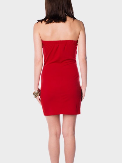 Sexy Y Hermoso Vestido Corto Strapless Rojo Con Negro 45000 En Mercado Libre 