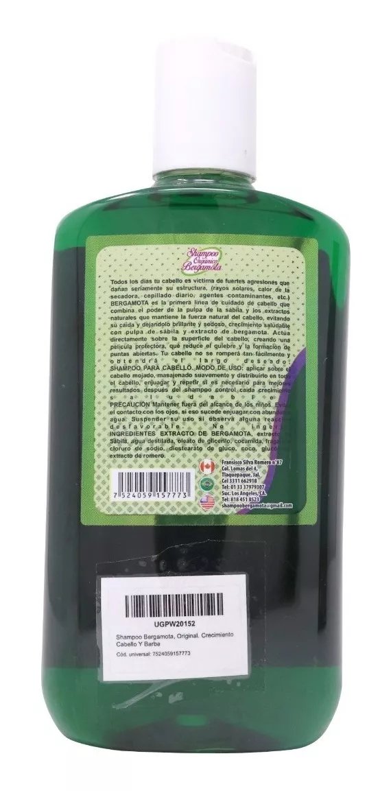 Encapsuladoras Shampoo Bergamota Original Crecimiento Cabello