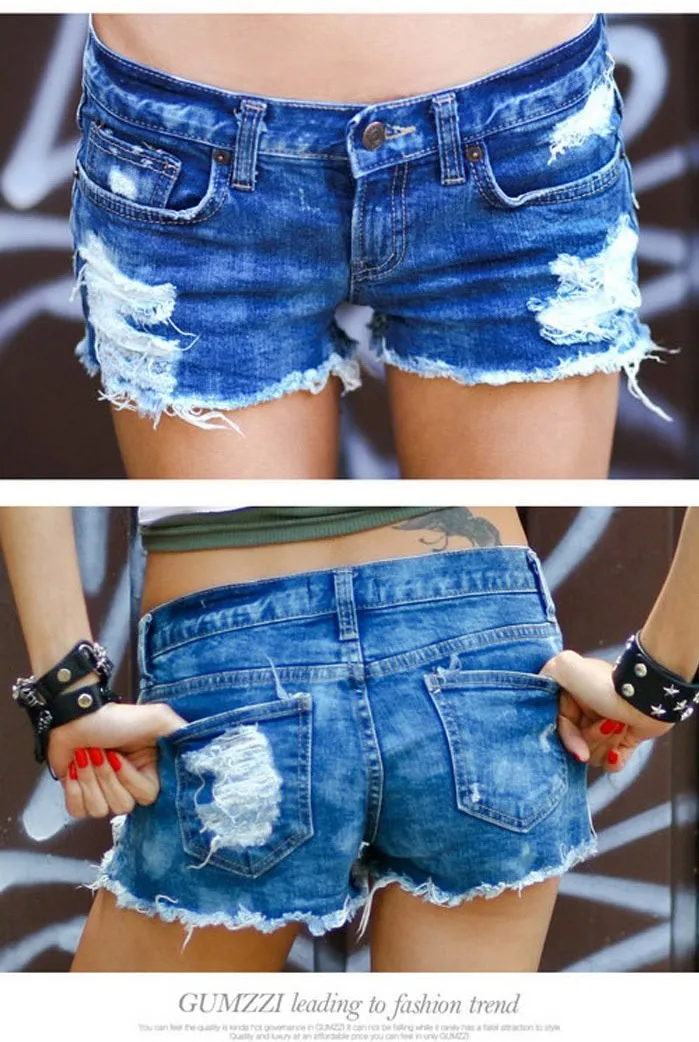 short cintura baixa jeans