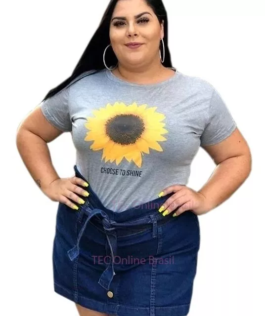 short saia jeans plus size