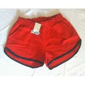 short moletom vermelho feminino