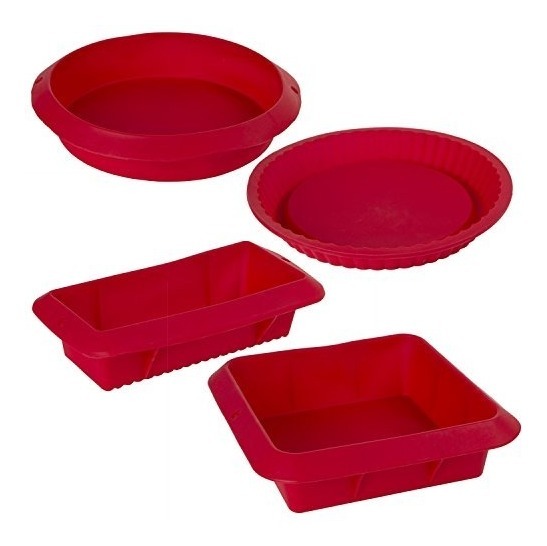 de alta calidad Moldes de silicona para hornear Bakeware color rojo