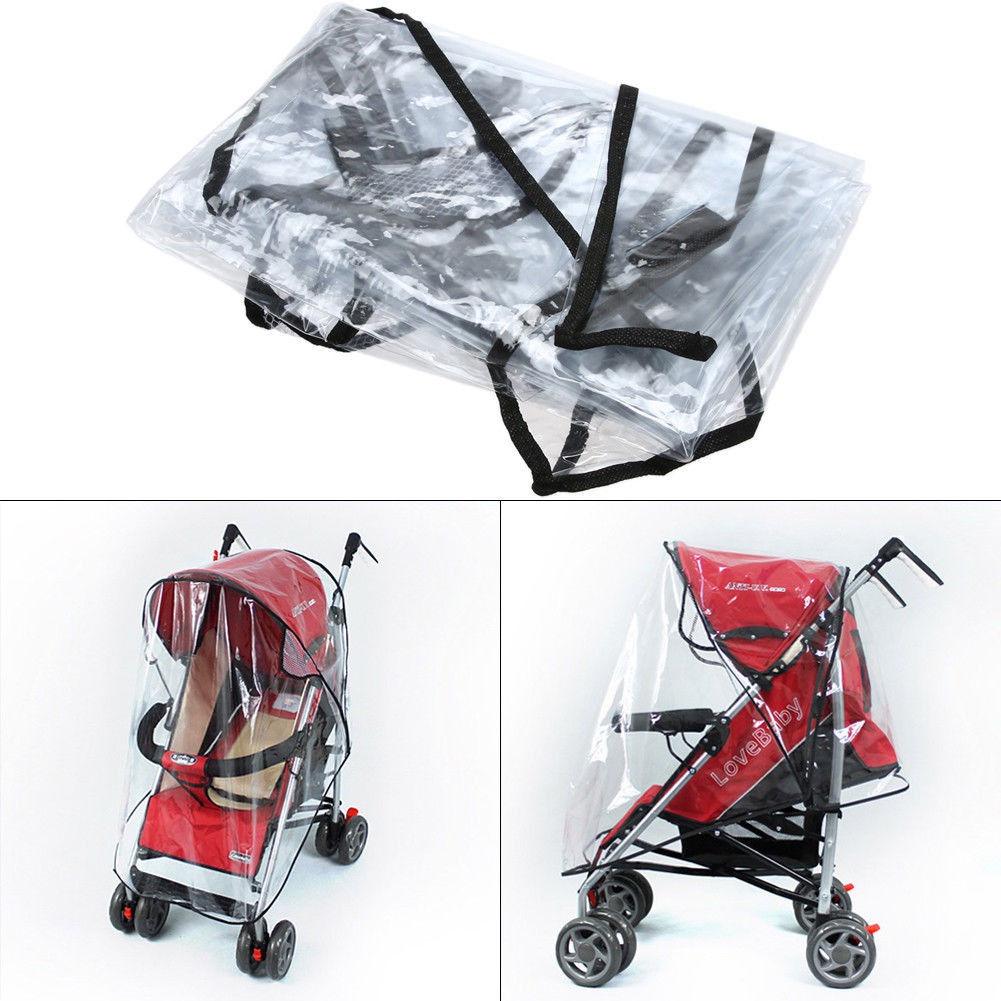 Universal Cochecito Buggy Cochecito Pram Transparente bebé cubierta de la Lluvia Viento Escudo