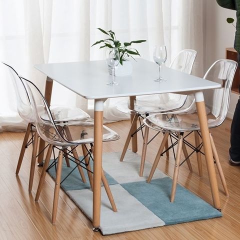 Silla Eames Transparente Comedor Eiffel Patas Madera Diseño ... Silla Eames Transparente Comedor Eiffel Patas Madera Diseño ...