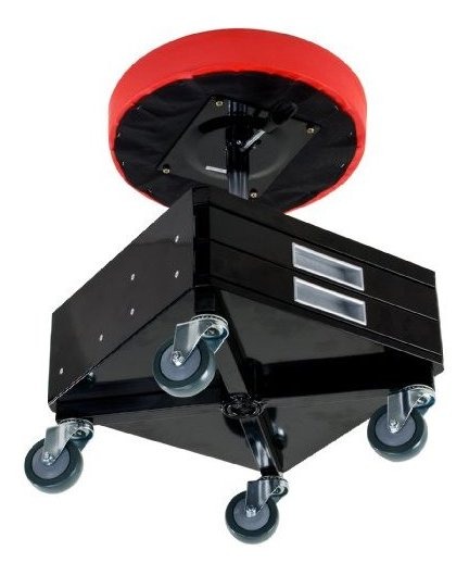 Pro-Lift C-3100 Grey Pneumatic Chair with Dual Tool Tray-300-Pound Capacity