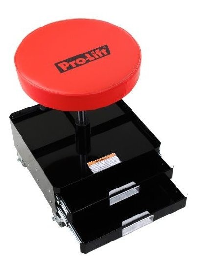 Pro-Lift C-3100 Grey Pneumatic Chair with Dual Tool Tray-300-Pound Capacity