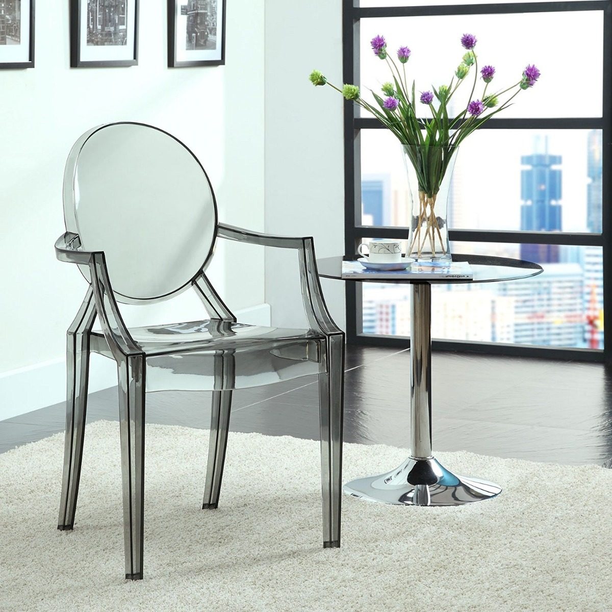 Silla Para Comedor Casper Policarbonato Transparente Oscuro ... Silla Para Comedor Casper Policarbonato Transparente Oscuro ...