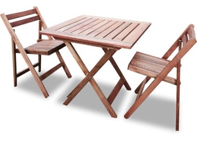De Bar Eucaliptus Plegable 75x75 Silla MaderaMesa w8k0nOXP