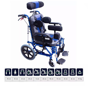 Reclinable Paralisis Infantil Ruedas Cerebral Lujo Pci Silla 2IYWHeED9