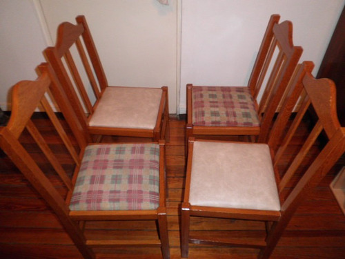 Sillas cerejeira tapizadas,2 pantaz. beige y 2 tela cuadros ...