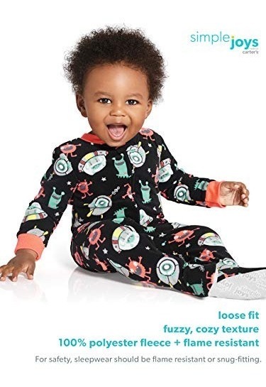 Simple Joys by Carters Baby and Toddler Boys 3-Pack Loose Fit Fleece Footless Pajamas