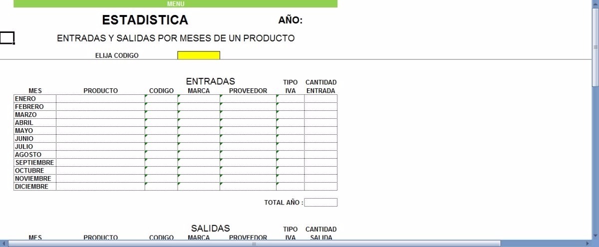Sistema En Excel Para Control De Inventario Entradas Salidas Bs. 0,01 en Mercado Libre