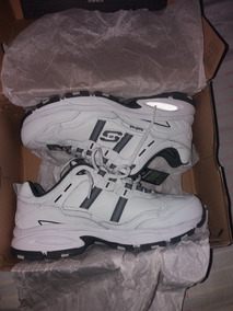 skechers lace up hombre blanco