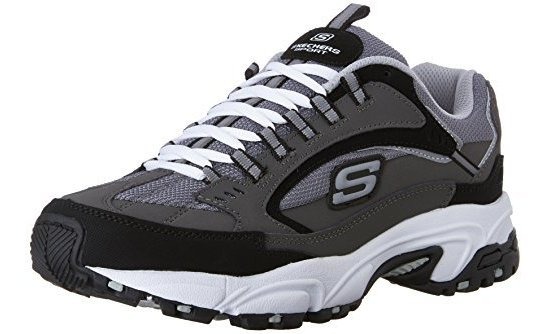 skechers lace up sneakers negro