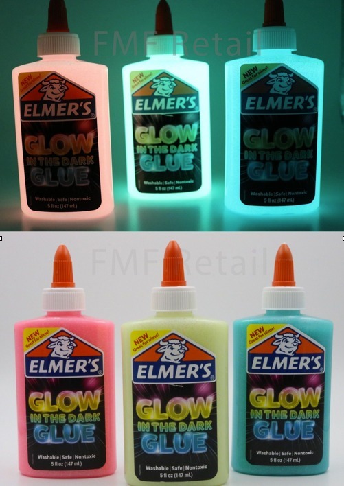 Slime Elmers Glitter Brilla En Oscuridad Fluorescente Xtrem