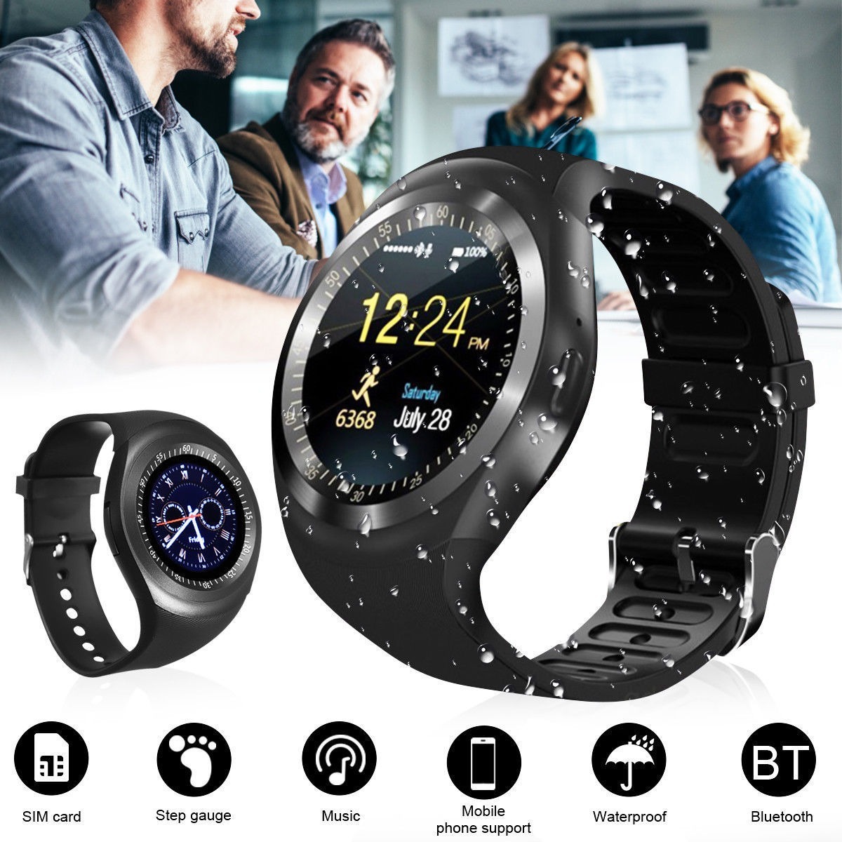 Relógio Bluetooth Inteligente Smart Watch Y1 Android E Ios - R$ 120,90 em Mercado Livre