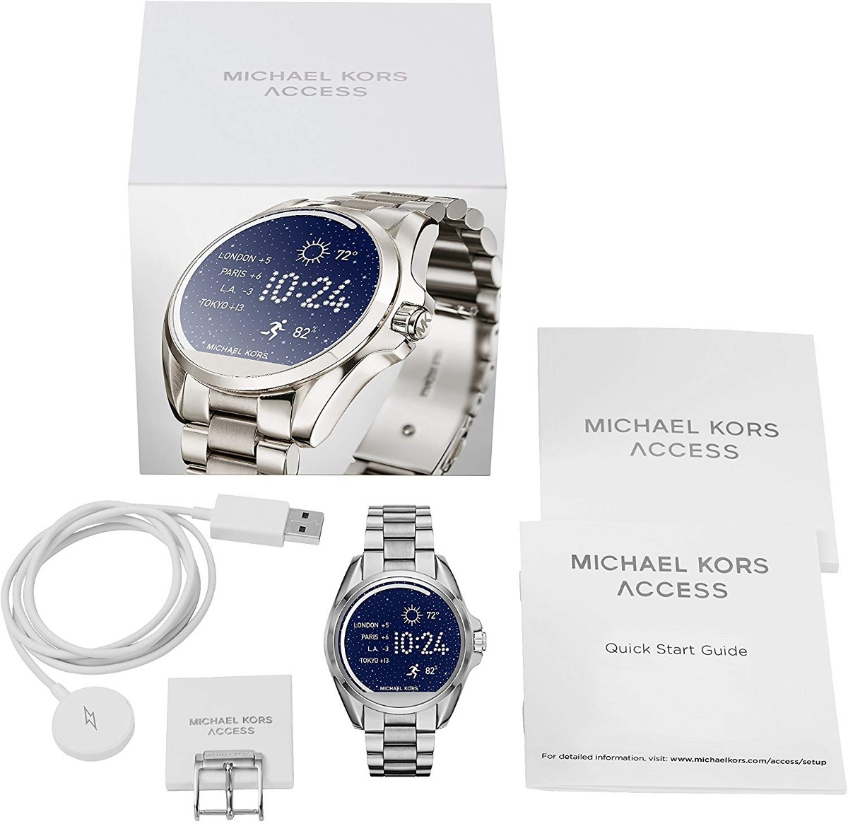 Smartwatch Michael Kors Access Bradshaw Mkt5012 Plata - $ 4,299.00 en Mercado Libre