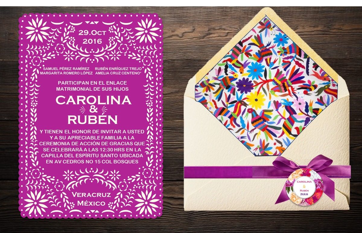 sobres para invitación mexicana