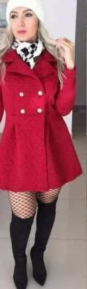 casaco feminino inverno vermelho