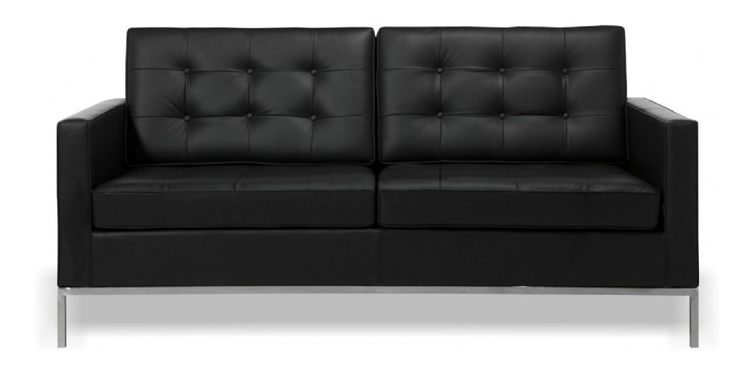 Sofa 2 Lugares Fk Florence Knoll Couro Ecologico Cromado R Sofa 2 Lugares Fk Florence Knoll Couro