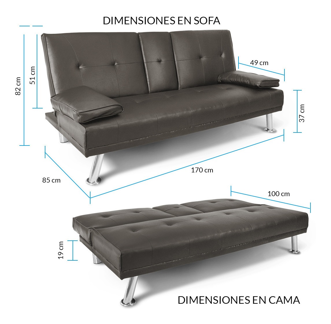 Sofa Cama Individual Minimalista Sillon Comodo 3 Posiciones Sofa Cama Individual Minimalista Sillon