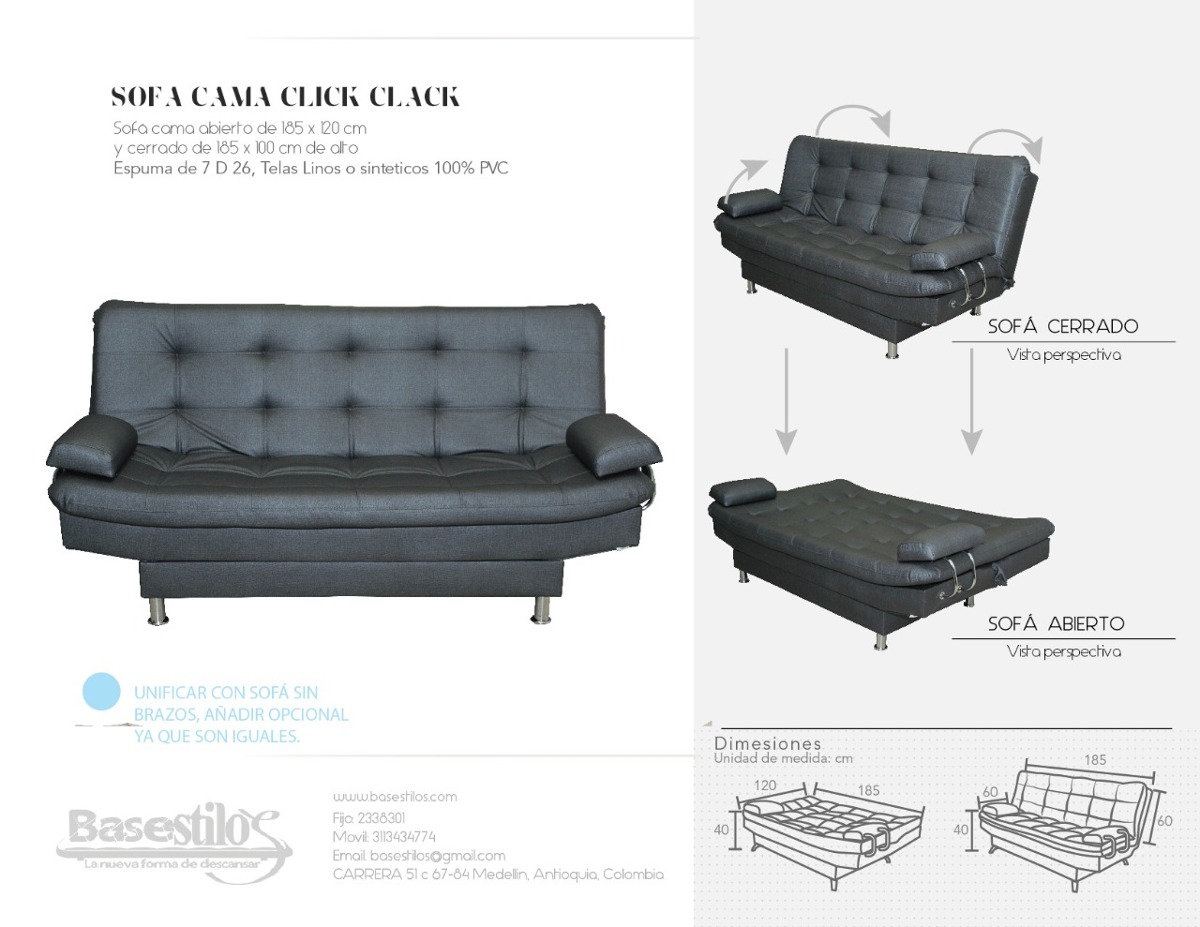 Sofa Camas Sofacamas 120 X 185 Mts 590 000 En Mercado Libre Cargando Zoom