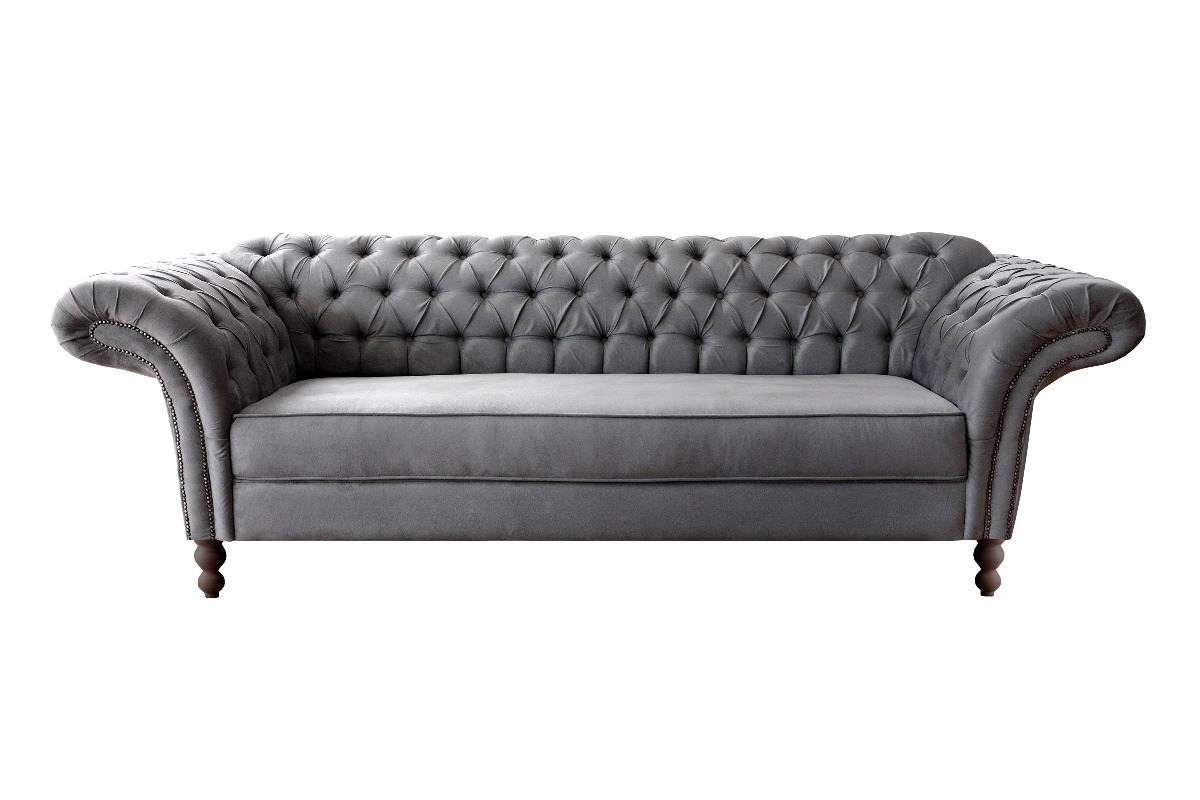 Sofá Clássico Inglês Chaise Longue Três Lugares Vermelho R Chaise Longue Três Lugares Vermelho