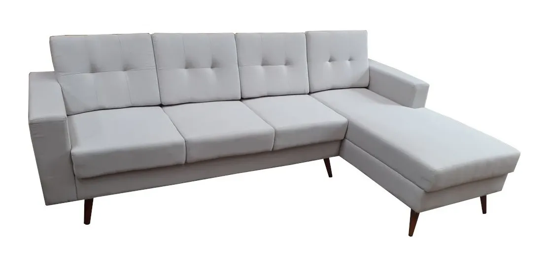 Jt Home Sofa Hugo Chaise Pe Palito Linho Cru 260cm Pronta Entrega R 1 980 00