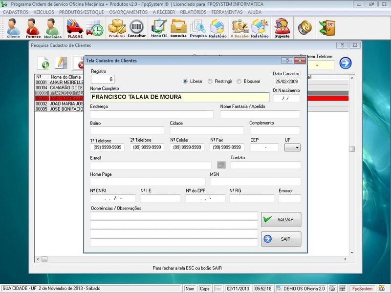 Software Ordem De Serviço Oficina Mecânica E Produtos V2.0 - R$ 95,00